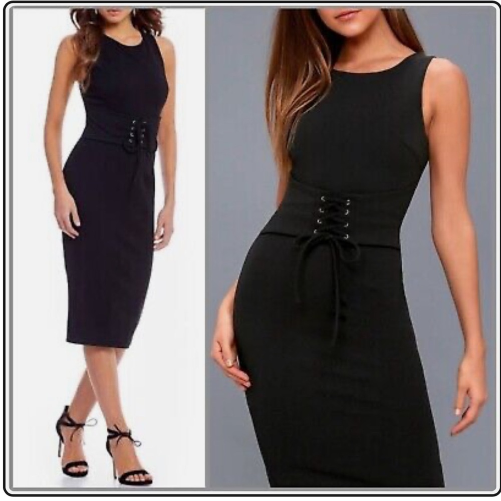 Gianni Bini Sherry Sleeveless Body-con Corset Belt Dress NWT